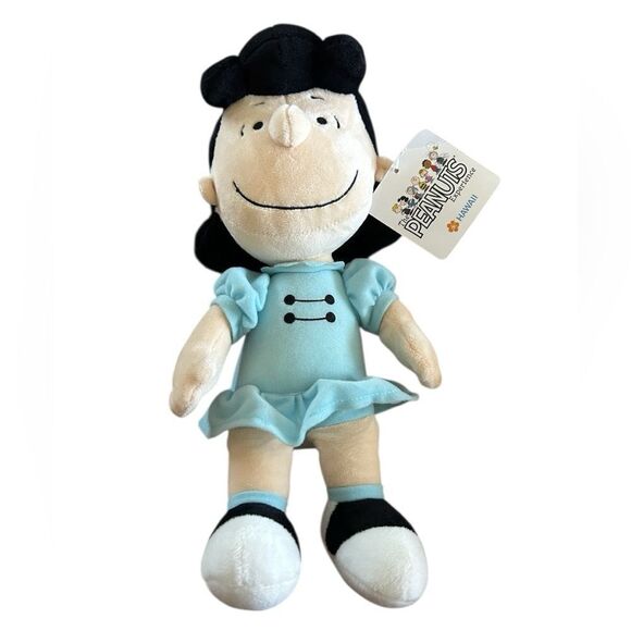Peanuts Plush Lucy Doll Hawaii 11” Blue White New with Tags! - Picture 1 of 5
